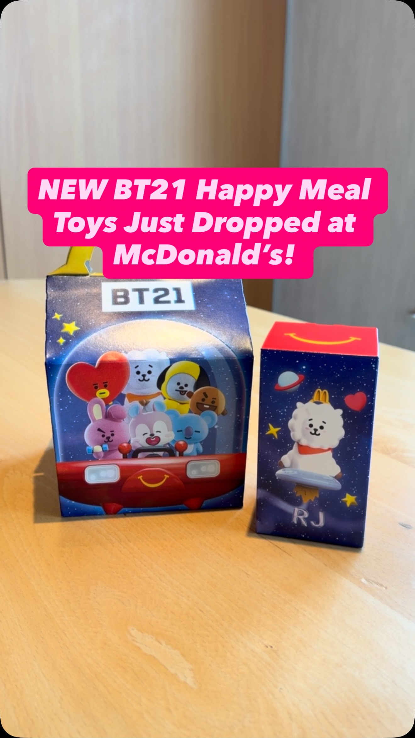 BT21 Happy Meals are HERE at McDonald's! BT21 fans, today's the