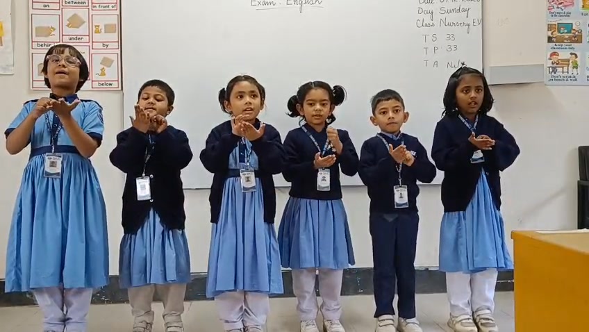 Making Sentences with Doing Words by the students of Nursery English ...
