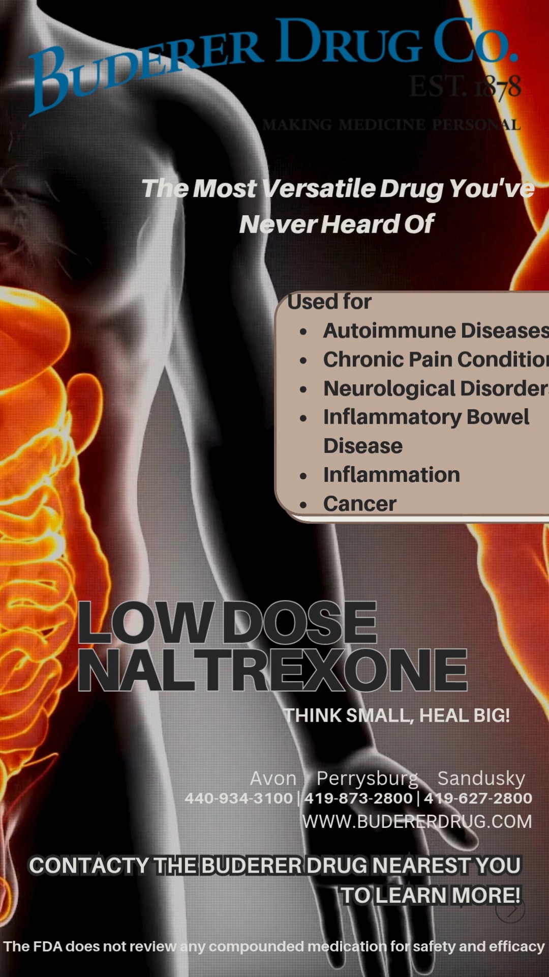 Ask your provider if Low Dose Naltrexone would be right for you! www.BudererDrug.com #LDN #pharmacy #pain | Buderer Drug Co