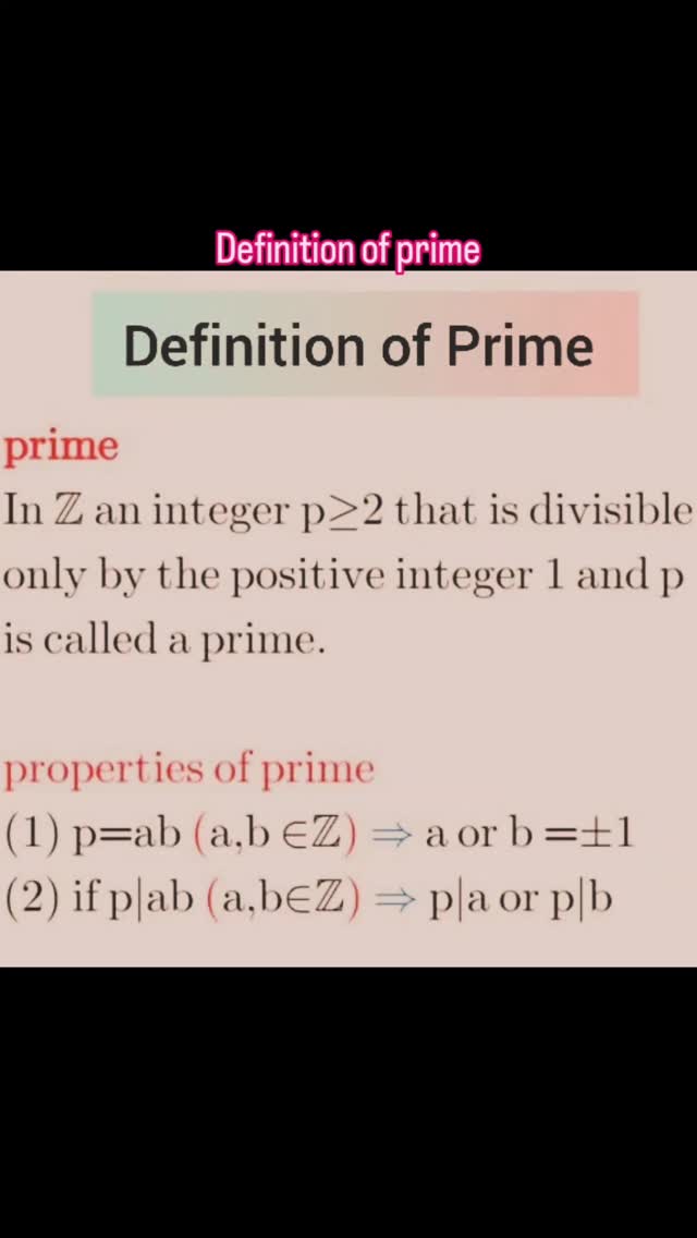 Definition of prime #viralreels #viral #maths | Mathematics Hub