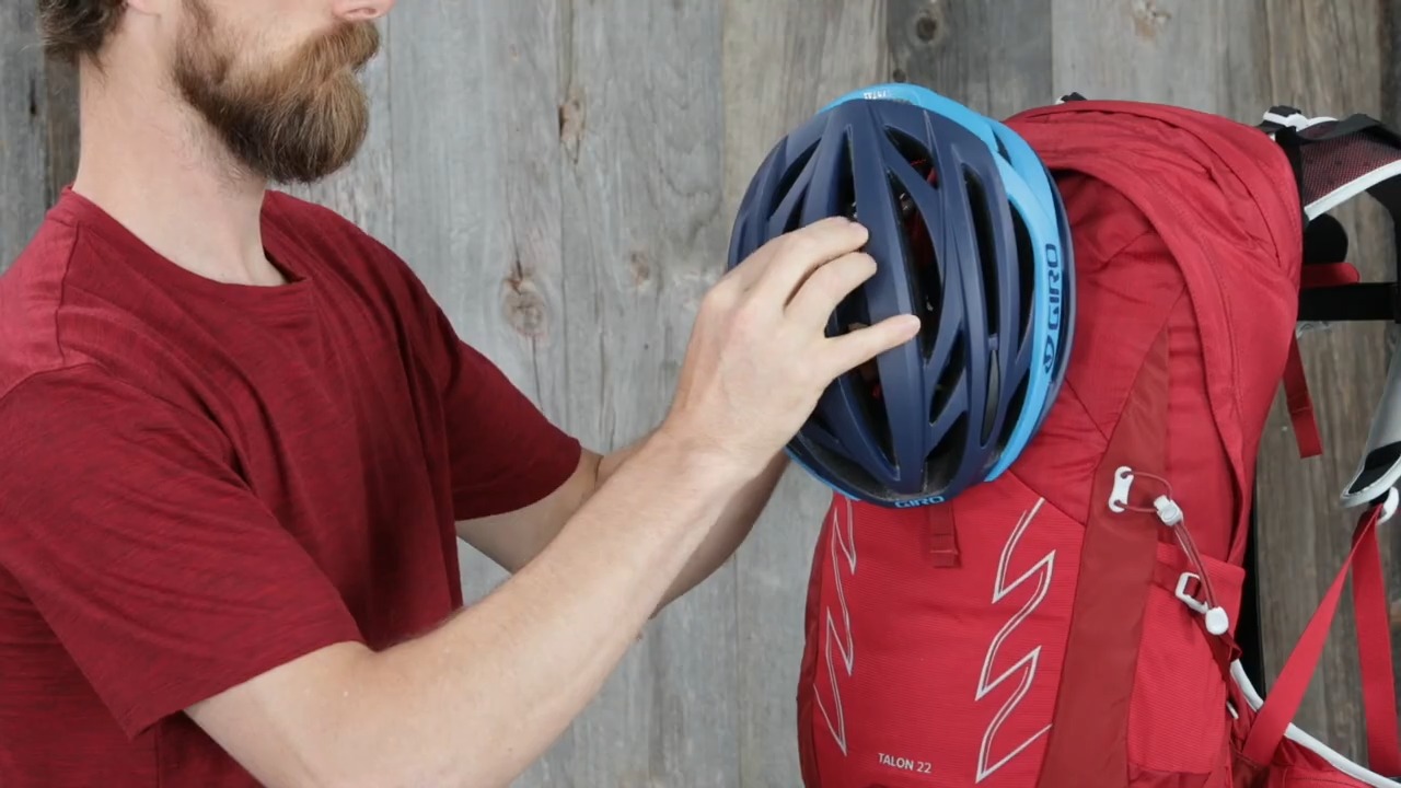 osprey backpack helmet holder Raven 14 - Women's MTB hydration Designed as a universal solution to attach your cycling or climbing helmet to your pack Osprey backpack Talon 22 L