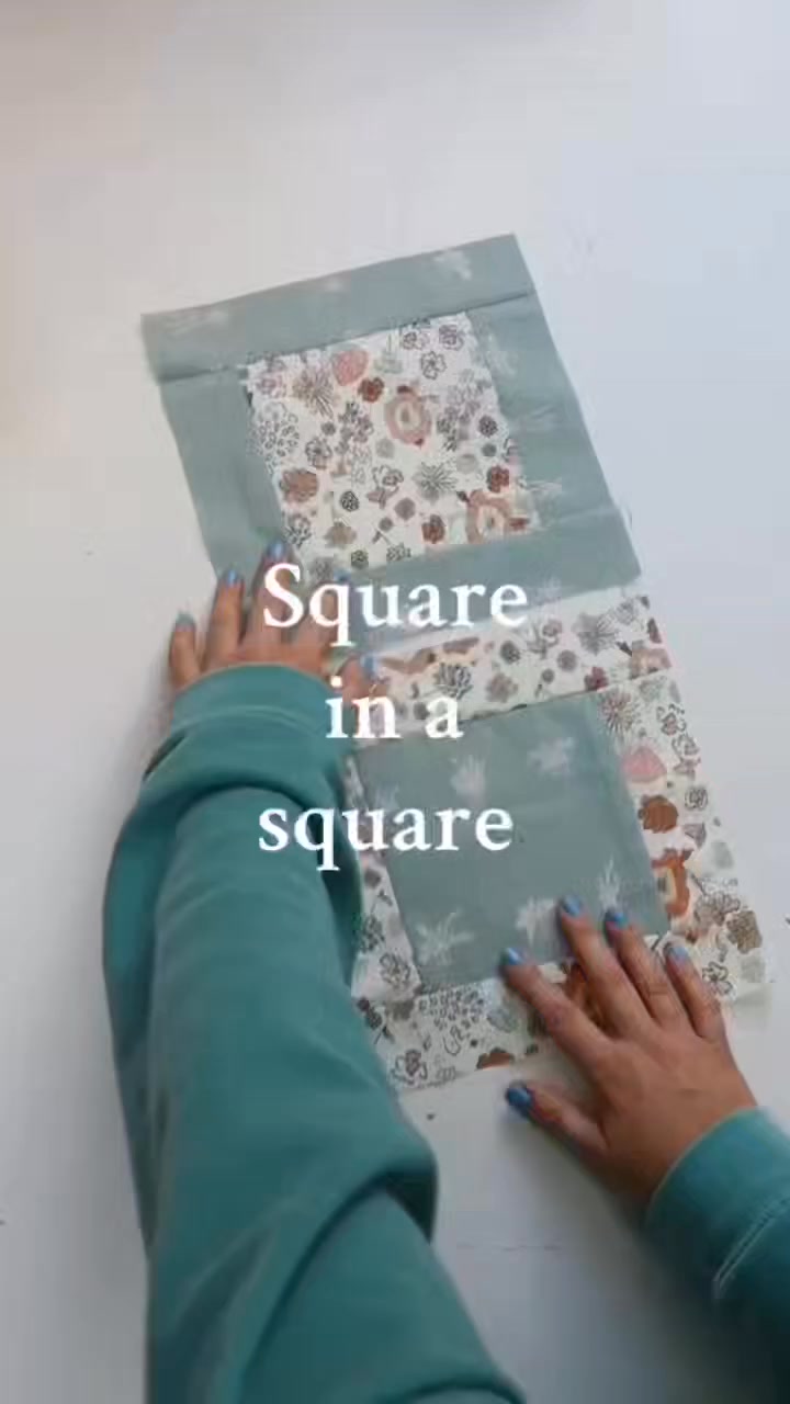 Sew a simple square in square quilt block 🪡 Use two 10” squares Cut two ...