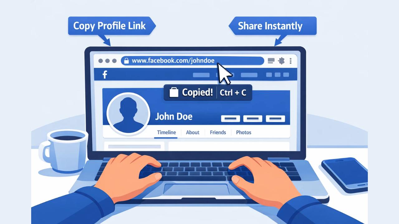 Trying to share your Facebook profile from a PC but can’t find the link ...