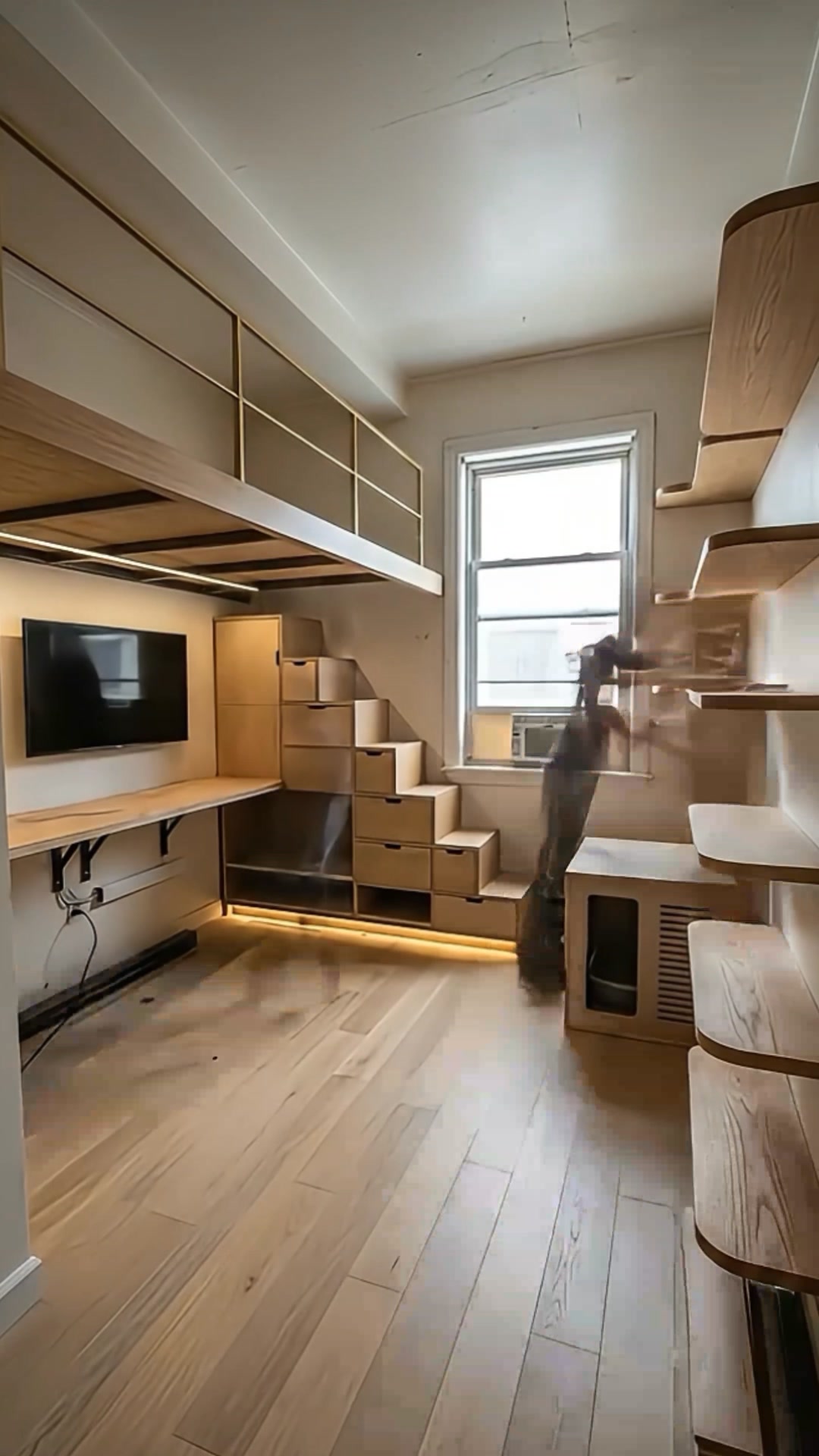 Tiny studio, major upgrade We rebuilt the space vertically: loft ...