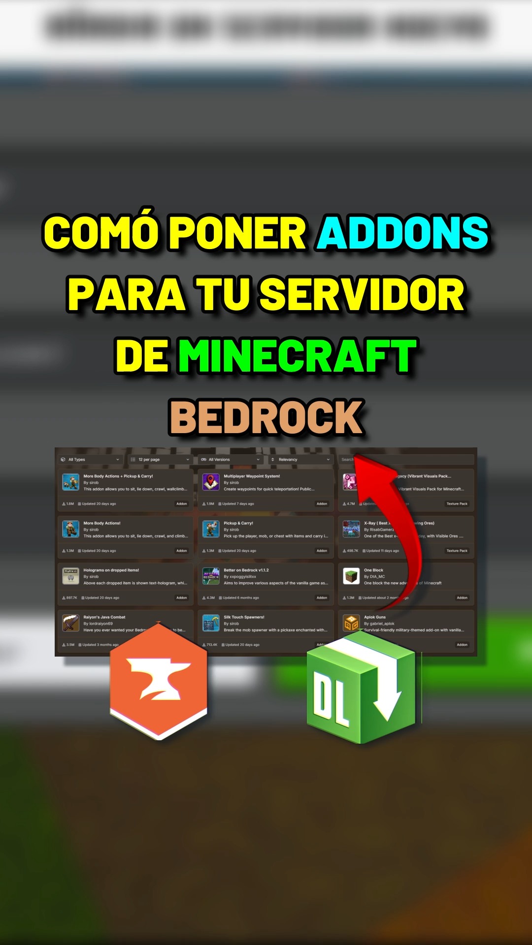 CÓMO INSTALAR ADDONS en TU SERVIDOR de MINECRAFT BEDROCK #beanshosting ...