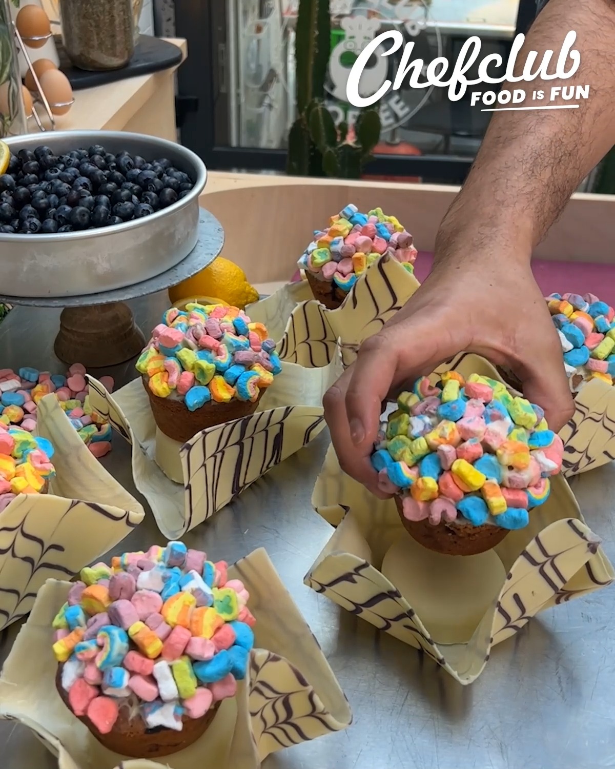 Kit Kat Stuffed Blueberry Muffins! You won't feel blue with these ...