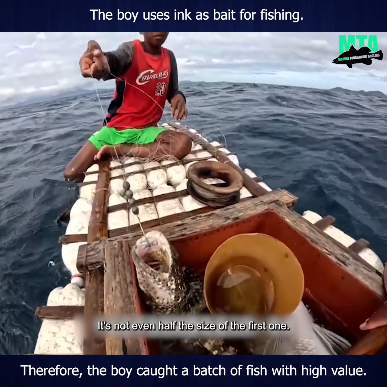 The boy uses ink as bait for fishing. | Mackay Tournament Anglers ...