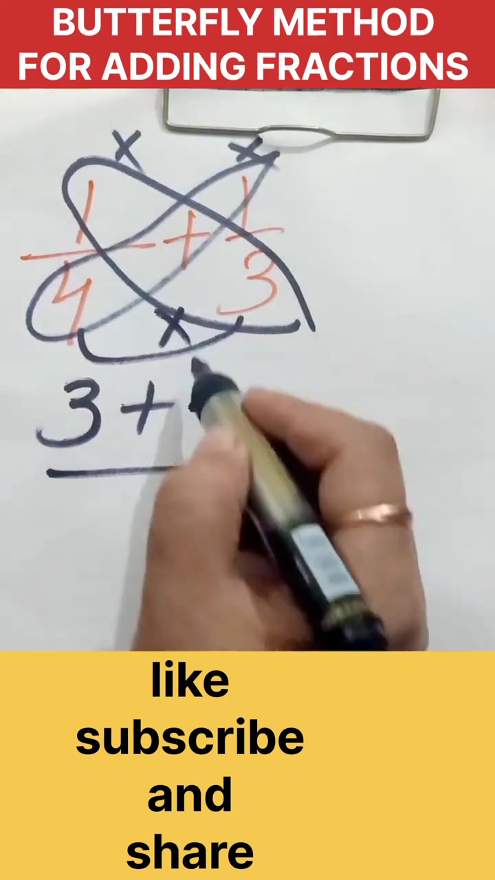 TRICK FOR ADDING FRACTIONS ##fractions #tricks#AddingFractions # ...