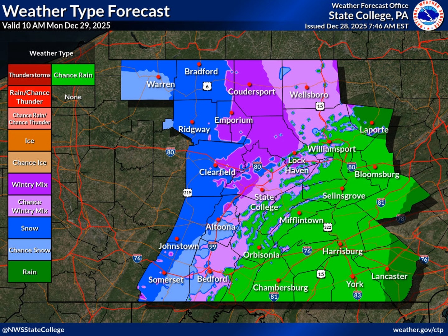 Here's a look at the expected precipitation types over the next few ...