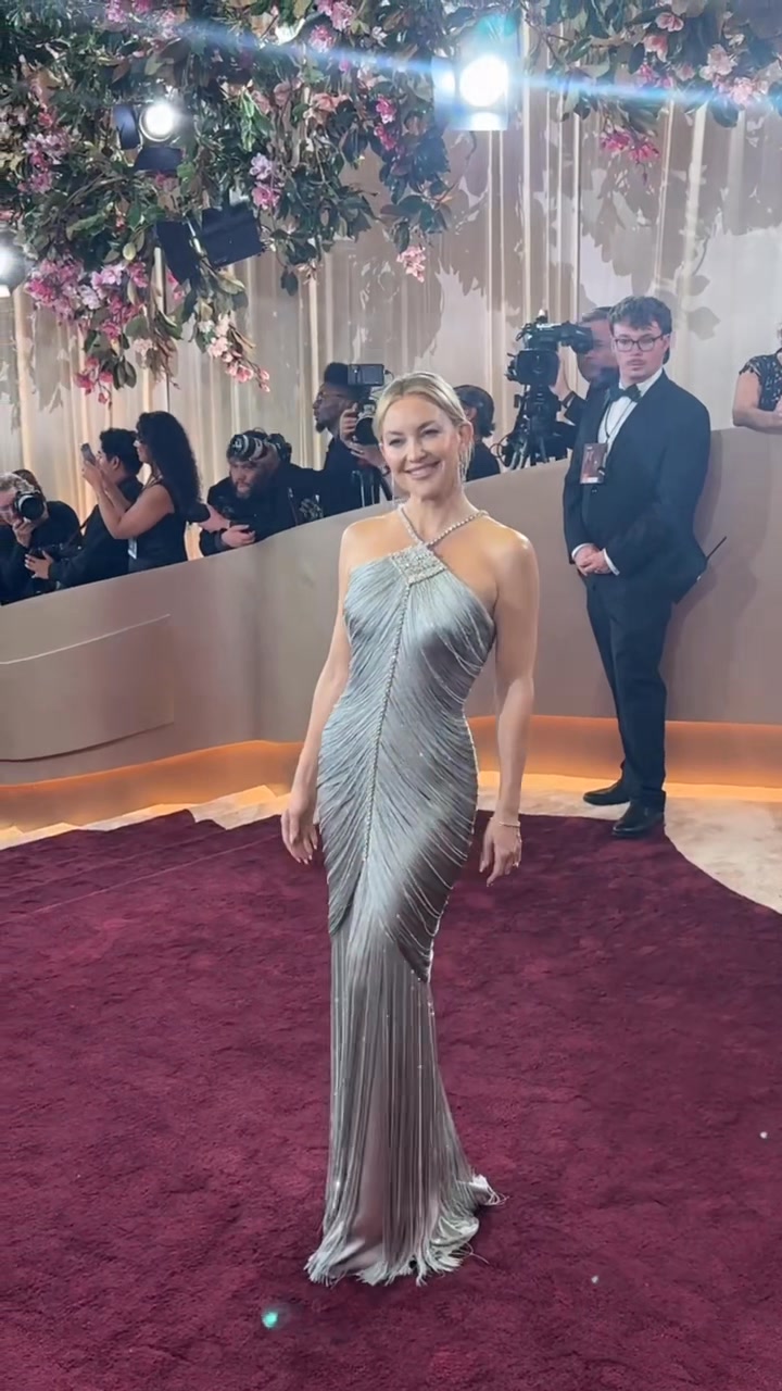 kate hudson dress golden globes Hudson's Stunning Silver Gown at 2026 cat_dresses_under_??20