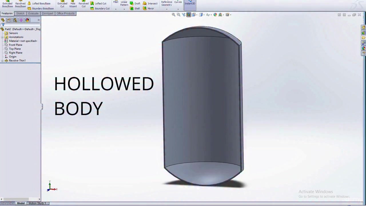 #SOLIDWORKS How to get the Weight or mass of a Hollowed Body Using ...