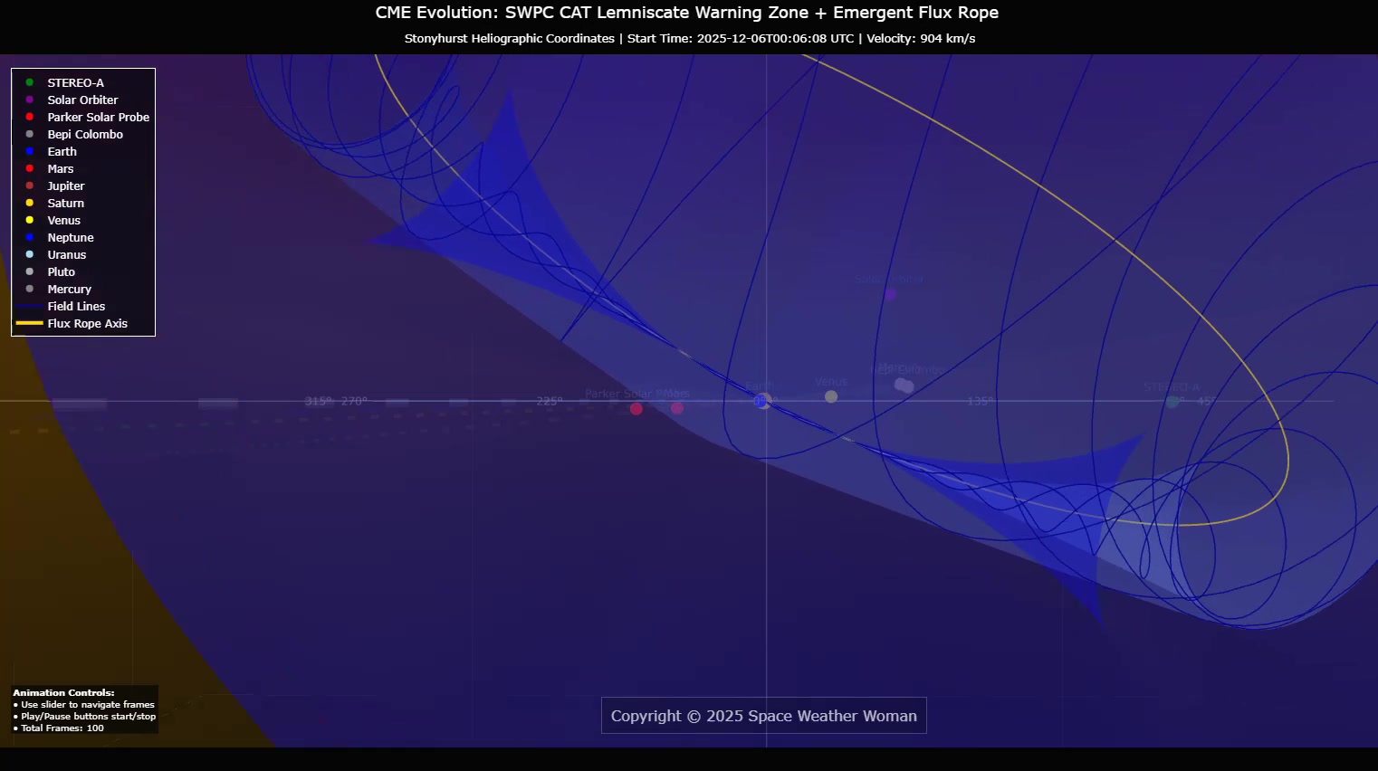 Here is a 3D visualization of the coming solar storm using model ...