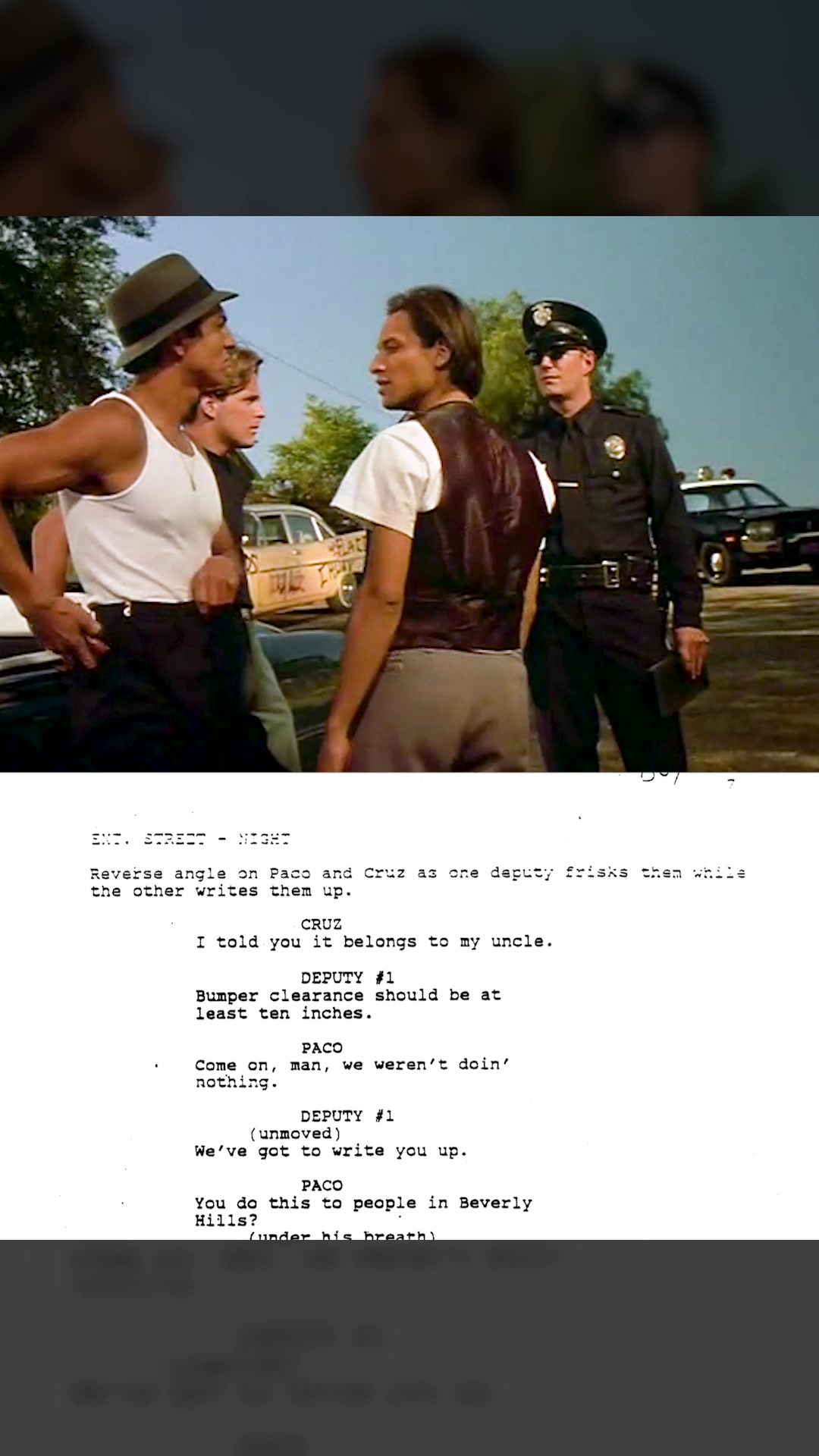 BLOOD IN BLOOD OUT SCRIPT 🤯 @pocosxperoxlocos has uncovered a draft of the screenplay dated at ...