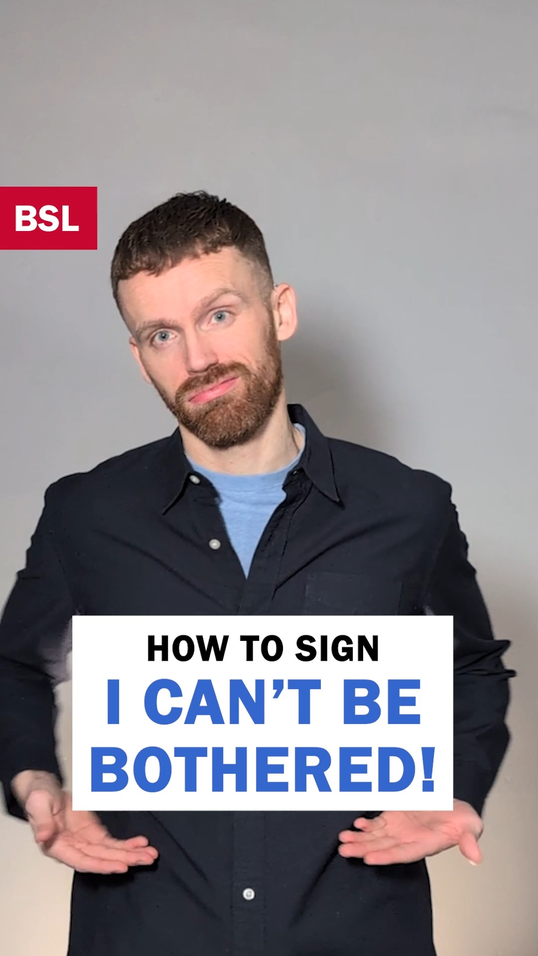 How to sign I Can't Be Bothered: BSL Sign of the Day 157 Learn how to ...
