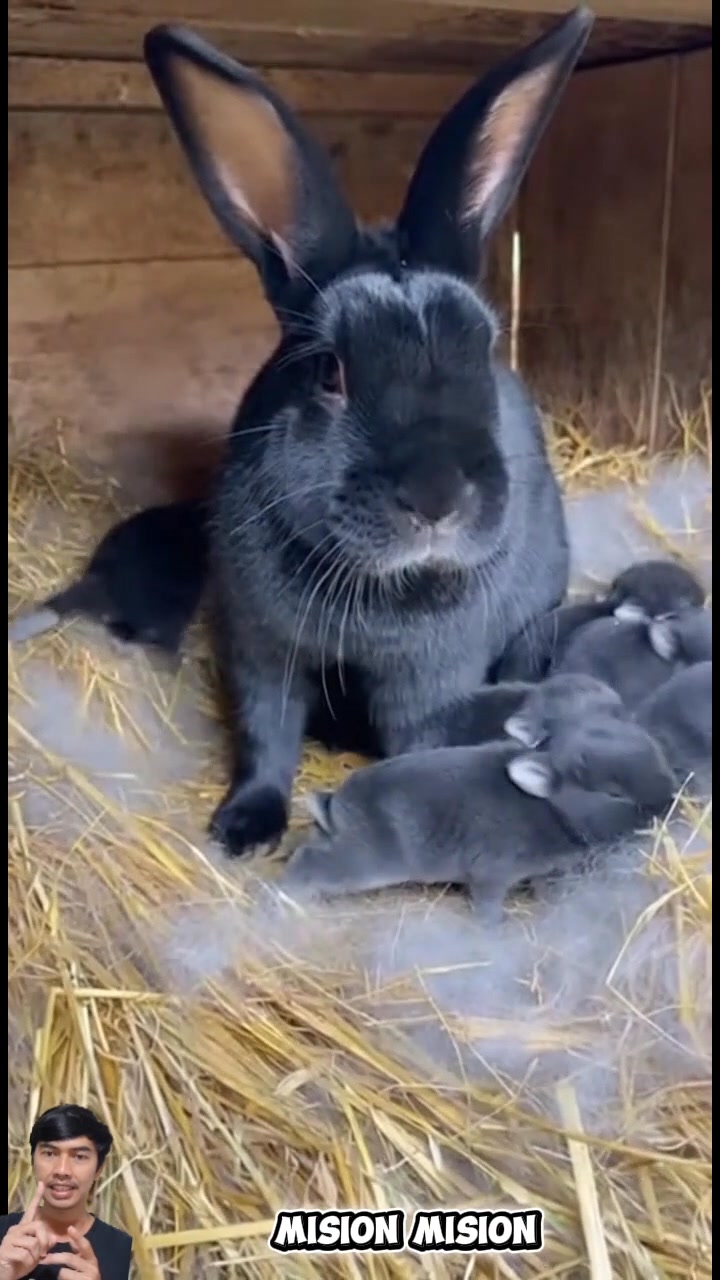 Beautiful black mother rabbit #kelinci #kelincilucu #rabbit #cute # ...