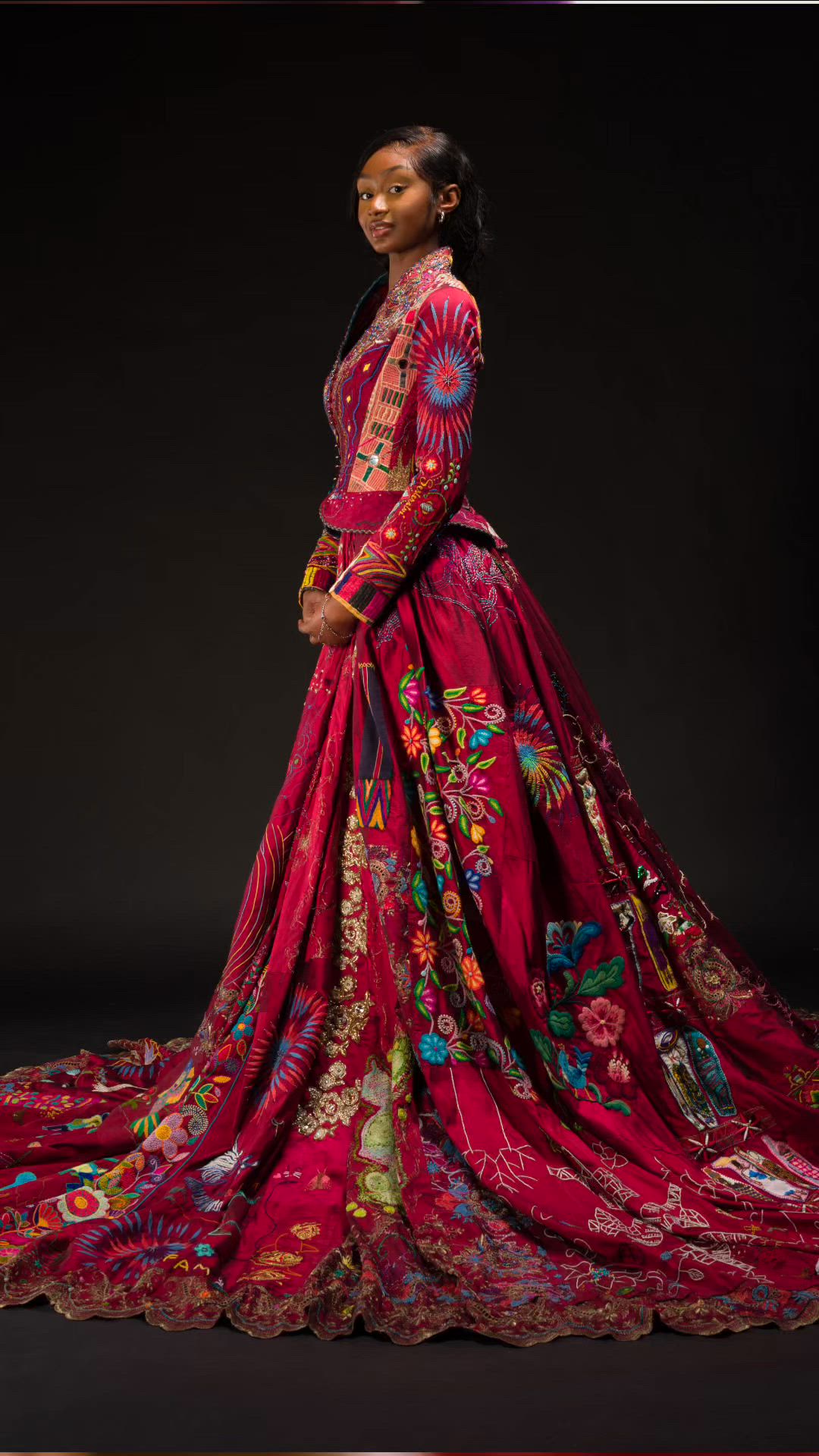 the red dress opens today ❤️, 380 embroiderers. 51 countries. 1 dress., A 14-year global collaborative embroidery project by British artist Kirstie Macleod, connecting makers, cultures and stories the red dress horror movie Madewell Lowlight Lace Inset Style LD11489 Color:BLUE TOILE