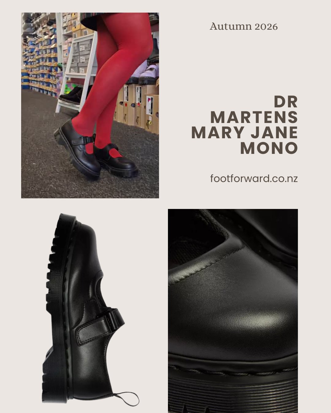 New In the Mary Jane Mono from Dr Martens with velcro fastening