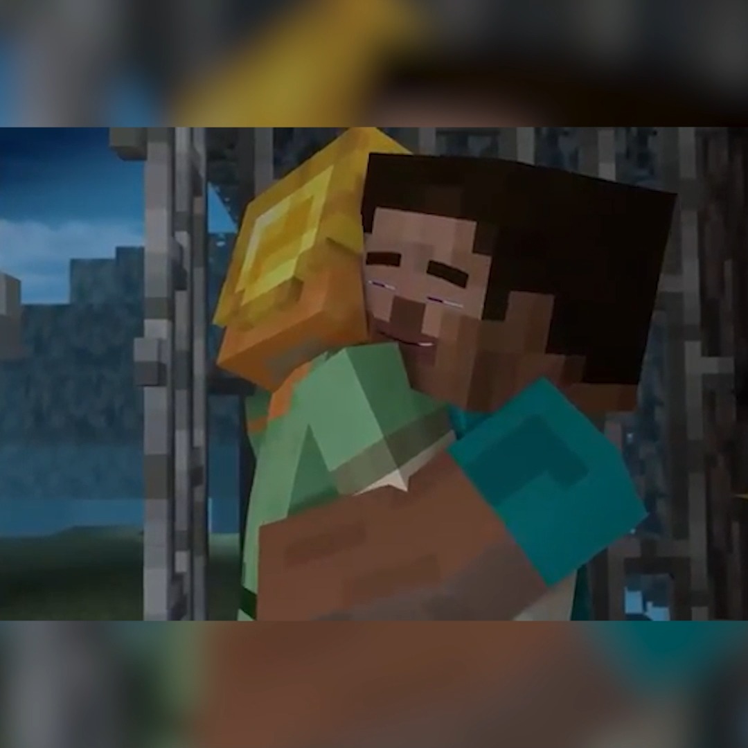 RESCUE Alex and Steve fight the creaking to rescue the villagers. # ...