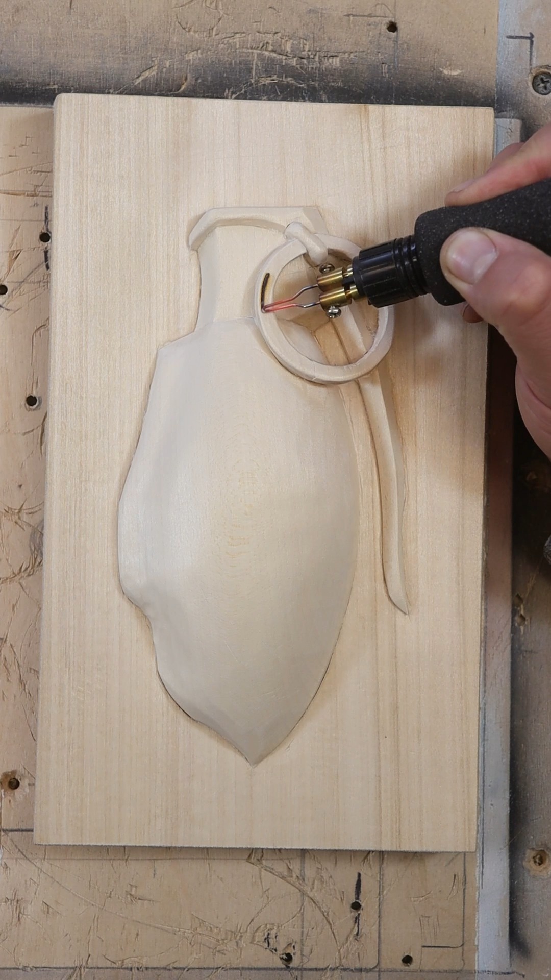 Grenade. Wood carving, pyrography. | Oleksandr Hrytsai. Wood Carving ...