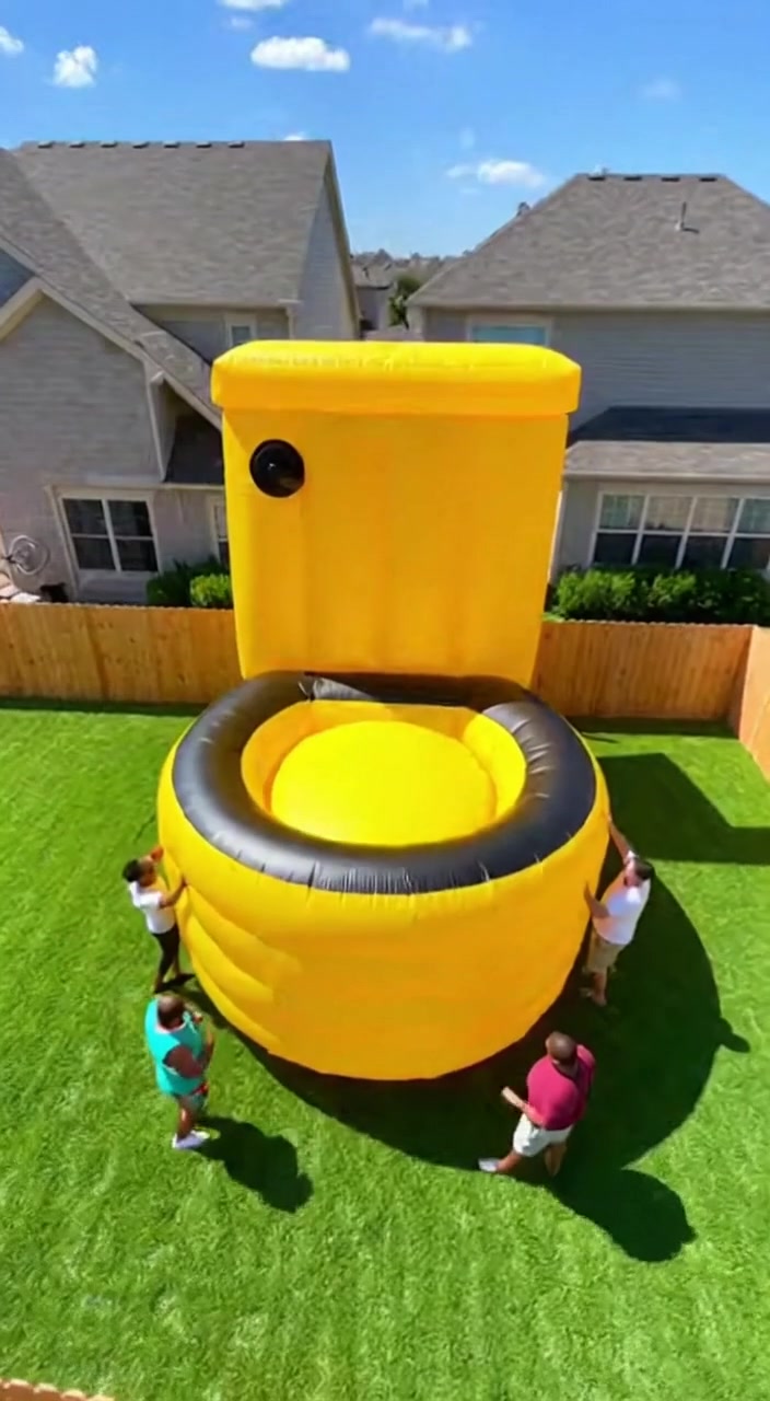 Funny Giant Inflatable Toilet Pool 😆 | Trending Arts | Facebook