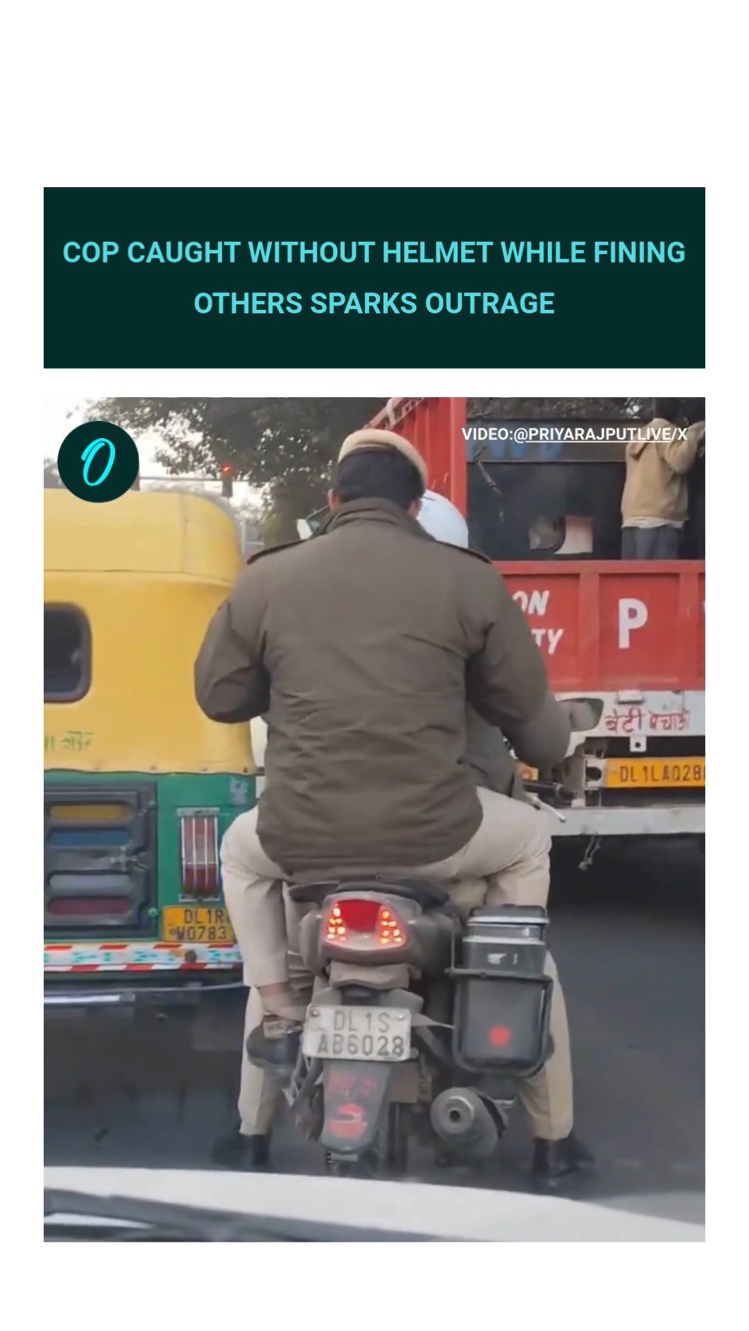 Cop Caught Without Helmet While Fining Others Sparks Outrage A police ...