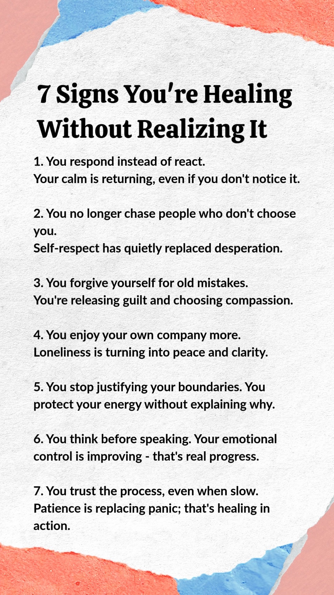 7 Signs You're Healing Without Realizing It | Beautiful Words | Facebook