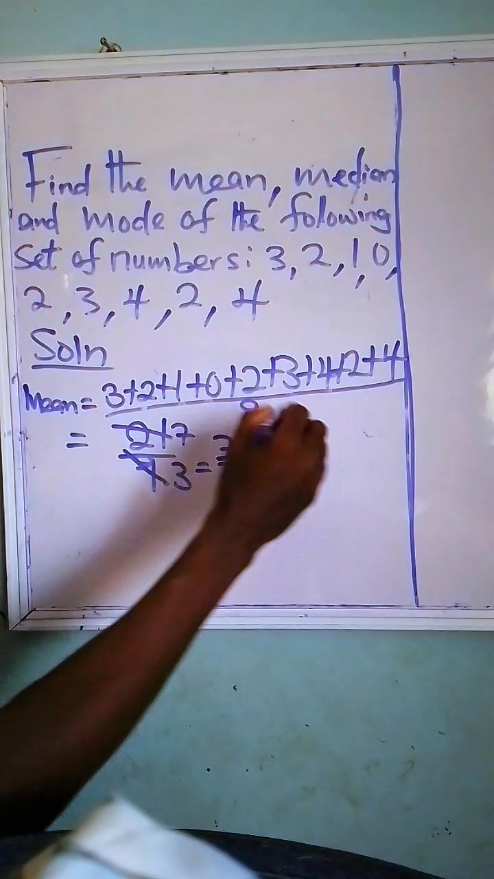 How to calculate mean, median, mode with given numbers