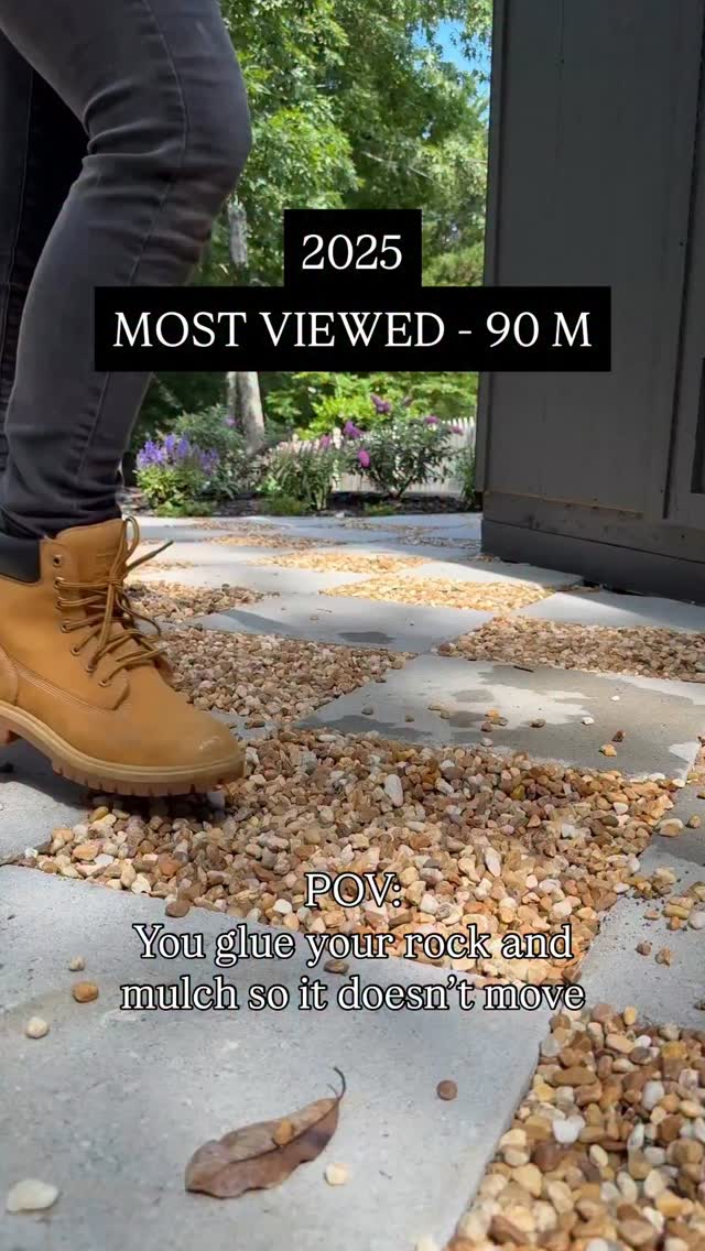2025 - Most viewed reel ️ Gluing the rocks and mulch down as a sweet ...