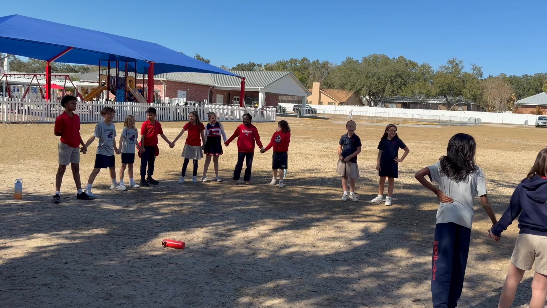 4th grade playing the classic Red Rover game at recess on this ...