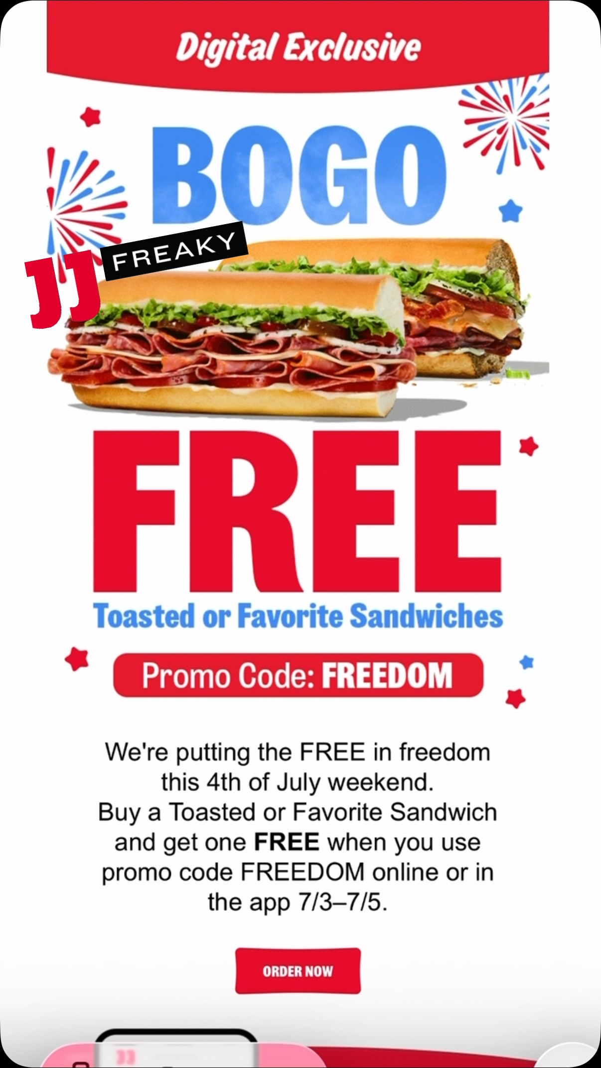Jimmy John's is putting the FREE in freedom this 4th of July