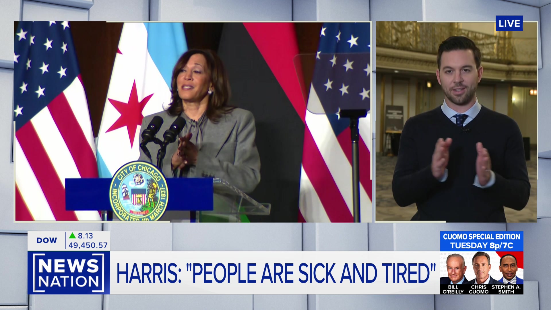 Former Vice President Kamala Harris was in Chicago on Friday morning ...