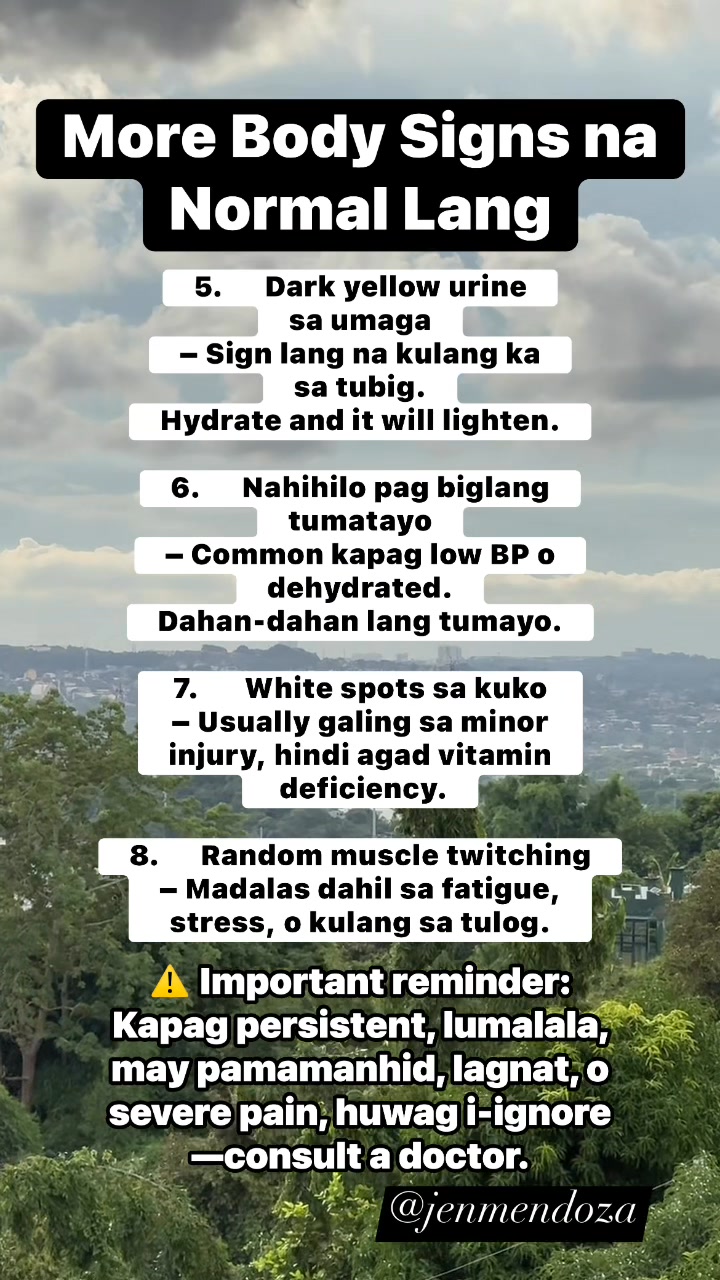More body signs na normal lang. Share this sa friend mong health ...