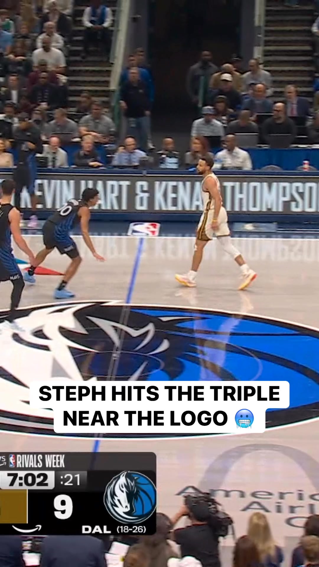 Steph knocks down the logo triple! 💦 AWS NBA Rivals Week • GSW-DAL on ...