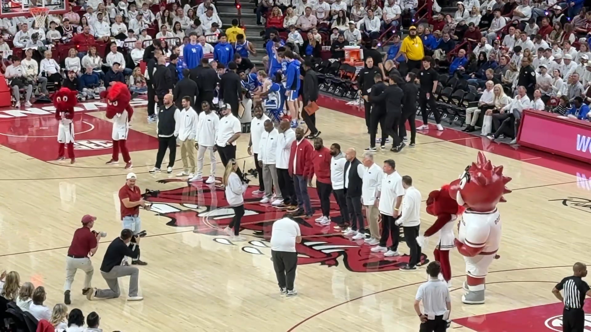 Arkansas head football coach Ryan Silverfield and his staff being ...