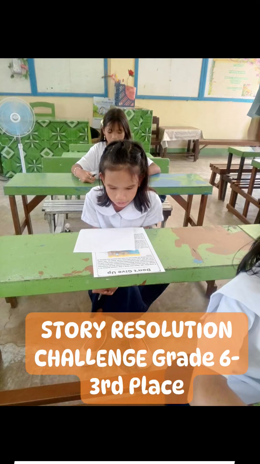 STORY RESOLUTION CHALLENGE Grade 6- 3rd Place #Congratulations Darrean ...