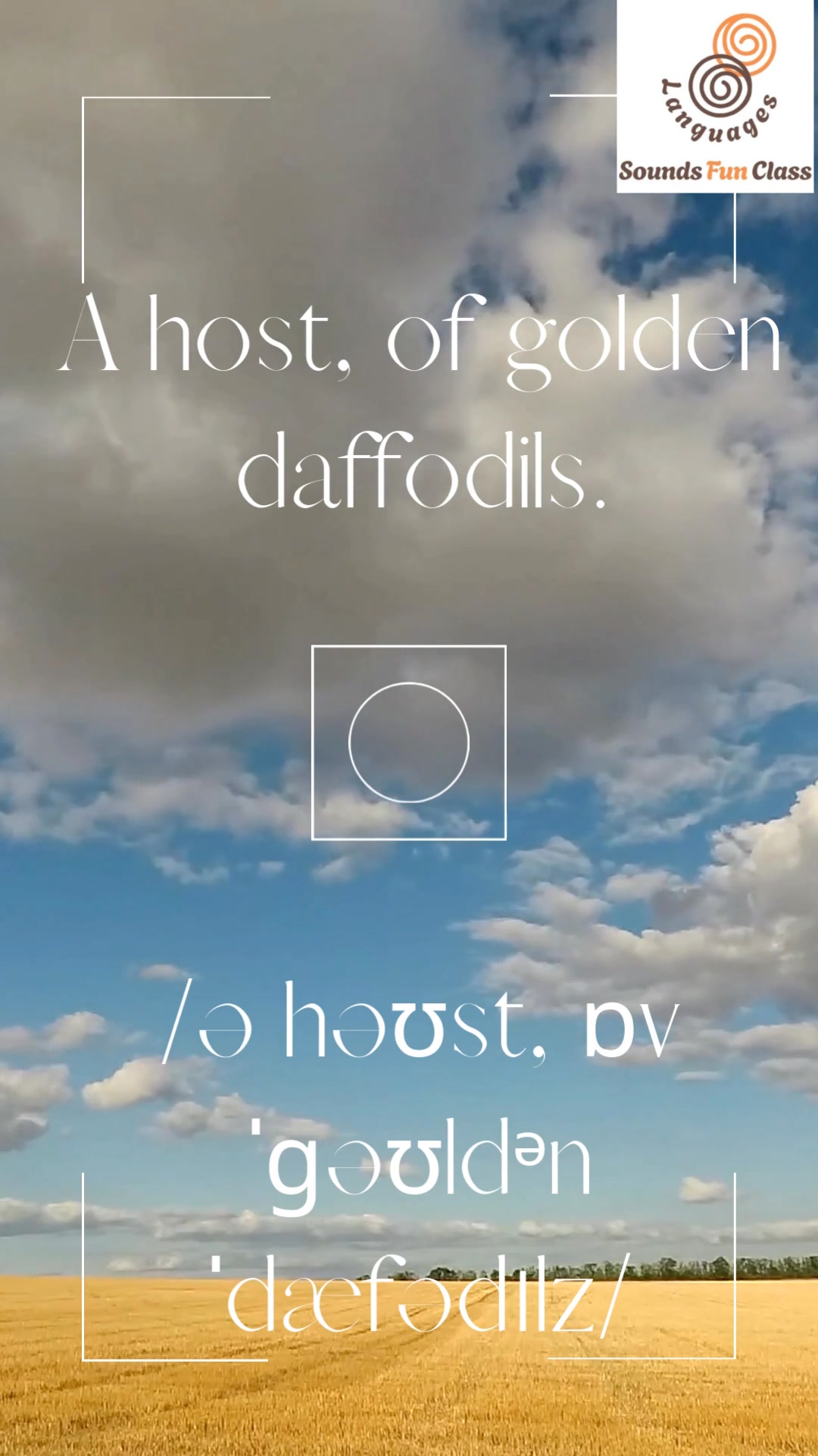 Today's Poem Series (With IPA Symbols): I Wandered Lonely as a Cloud ...