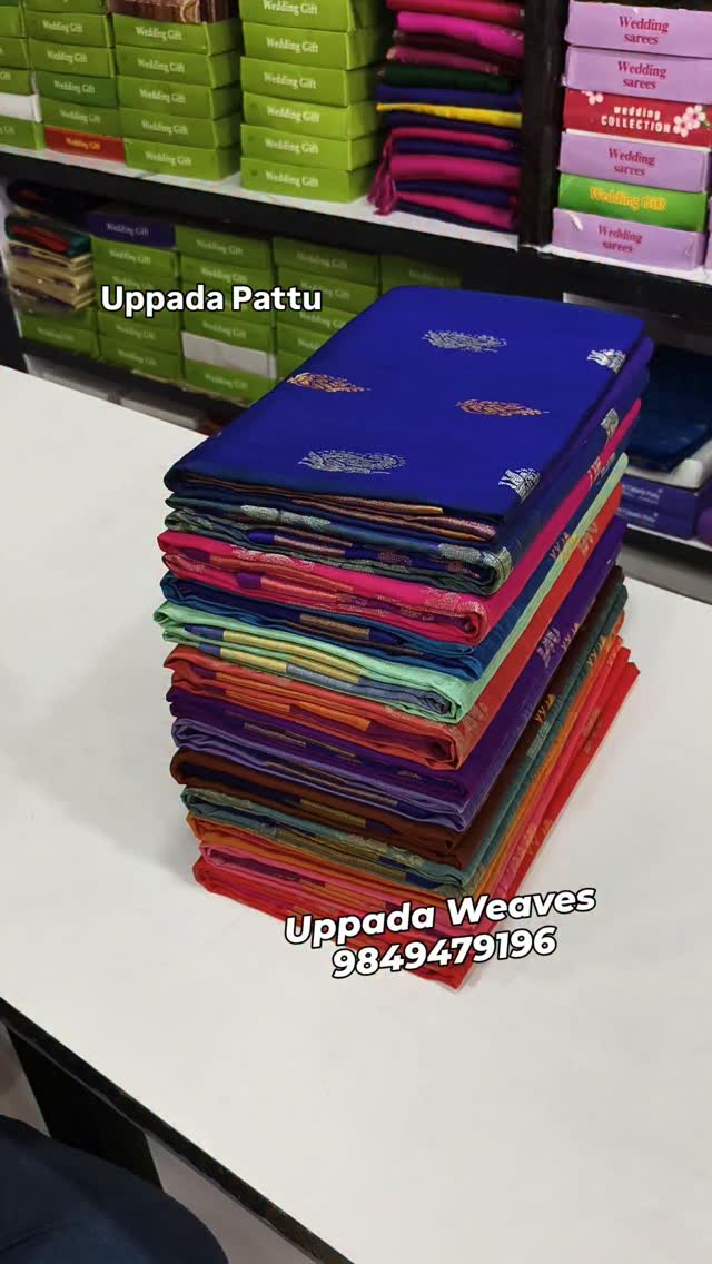 Uppada Pure Pattu Handloom Allover Buta Border Buta Sarees. Ruch Pallu ...