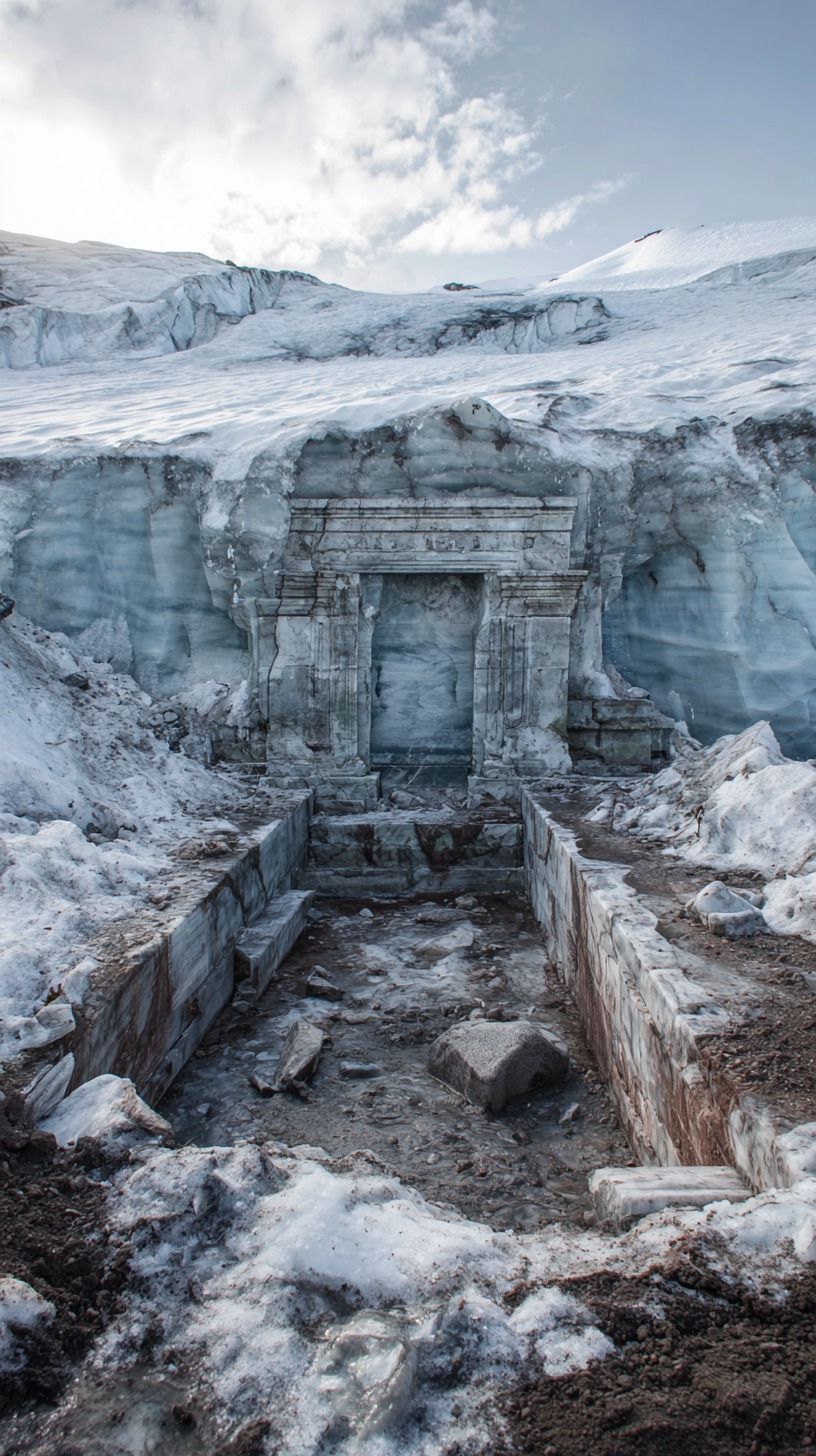 A glacier melted back, and something built was waiting underneath. An ...