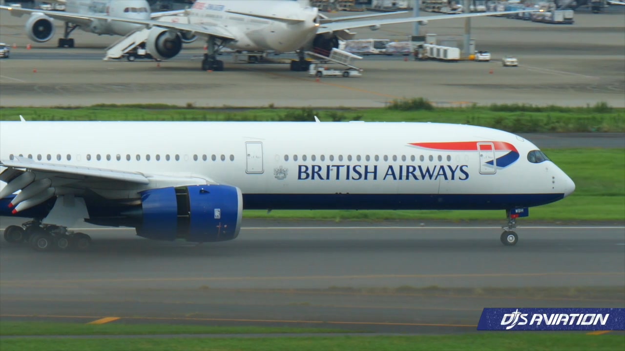 A British Airways Airbus A350-1000 arrives at Tokyo Nartia