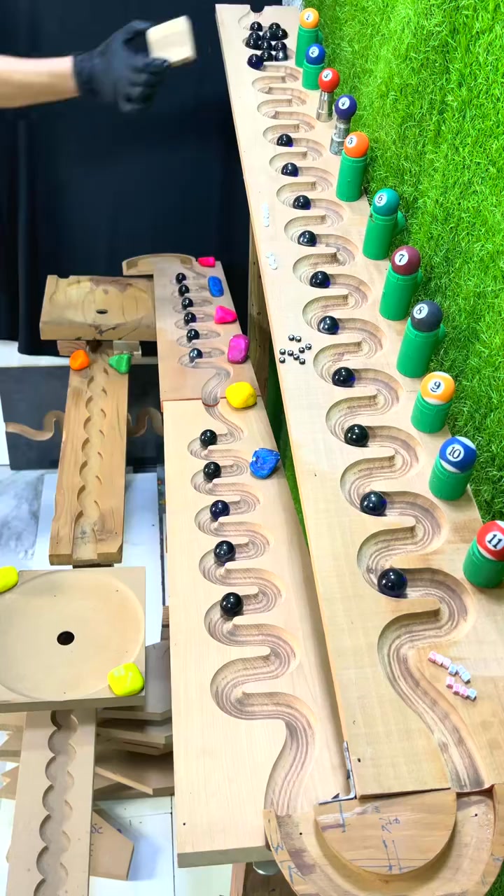 Marble Run Race on HABA Marble Track #ピタゴラスイッチ #marblerun #dominos #h ...