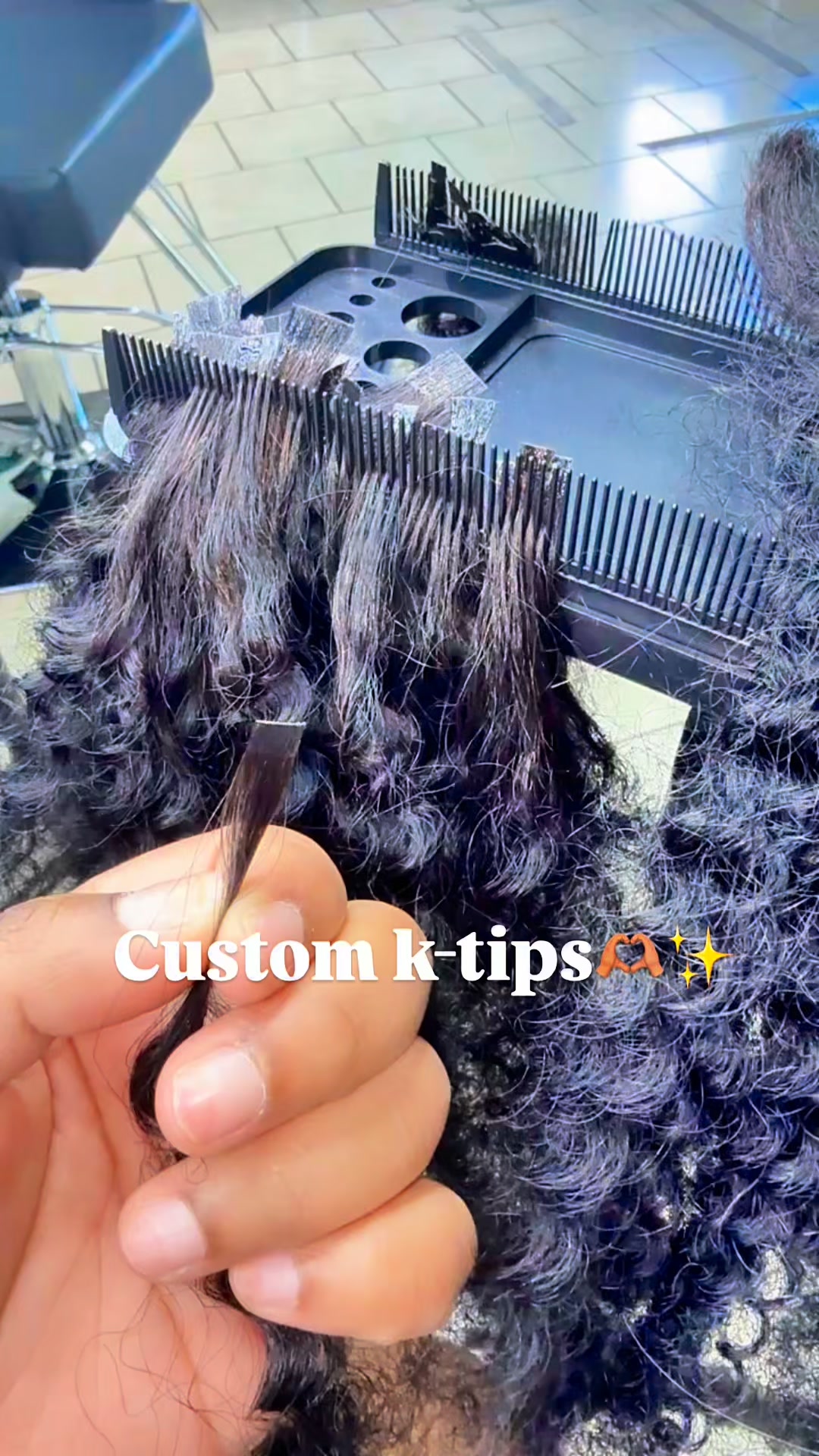 Custom-made kinky curly K-Tips giving luxury, volume, and the most ...