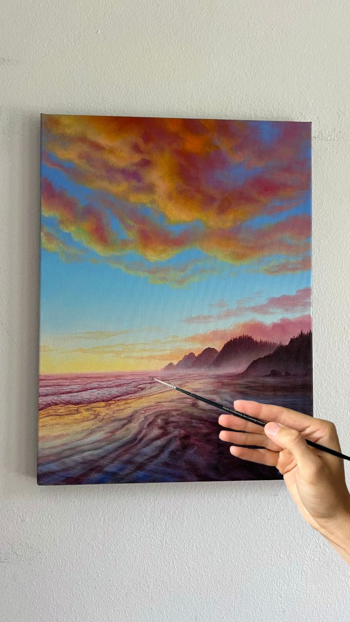 ASMR Acrylic Spring Painting From Start To Finish 🎨 #art # ...