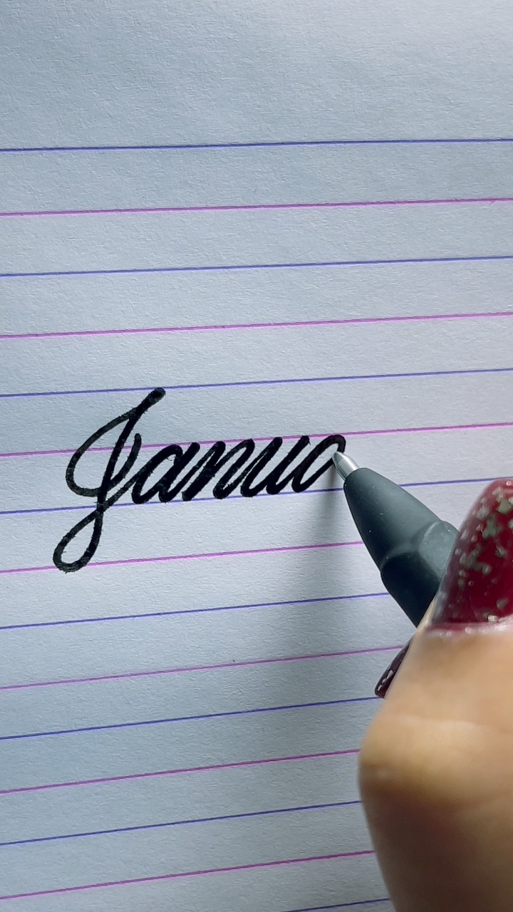 “January” In Cursive Writing #cursive #handwriting #lettering #reels # ...