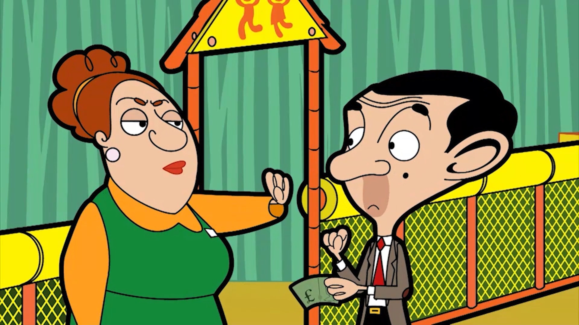 While out to buy oil for his squeaky gate, Mr Bean sneaks into a ...