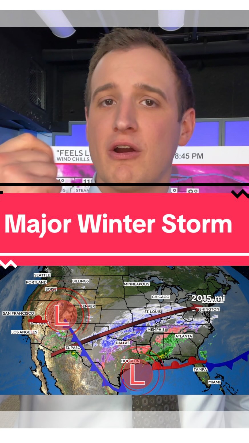 Major winter storm stretches 200 miles ️🚨 Over 100 million Americans ...