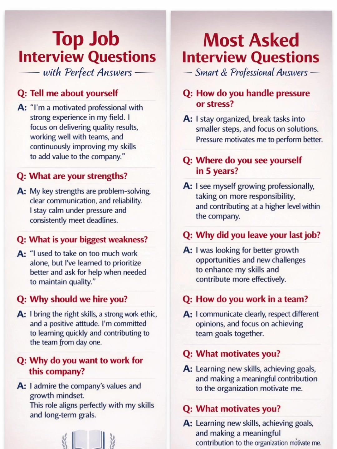 Guaranteed Interview Questions with Perfect Answers 🎯 #JobInterview # ...