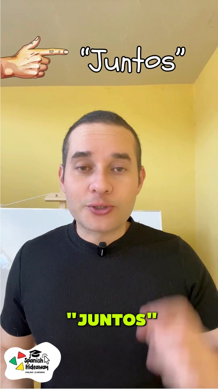 Learn how to use “juntos” to talk about doing things together in Spanish.,  A simple word you’ll use all the time in real conversations., 🗣️ Ejemplo:  Estudiamos español juntos., Now it’s your turn! 