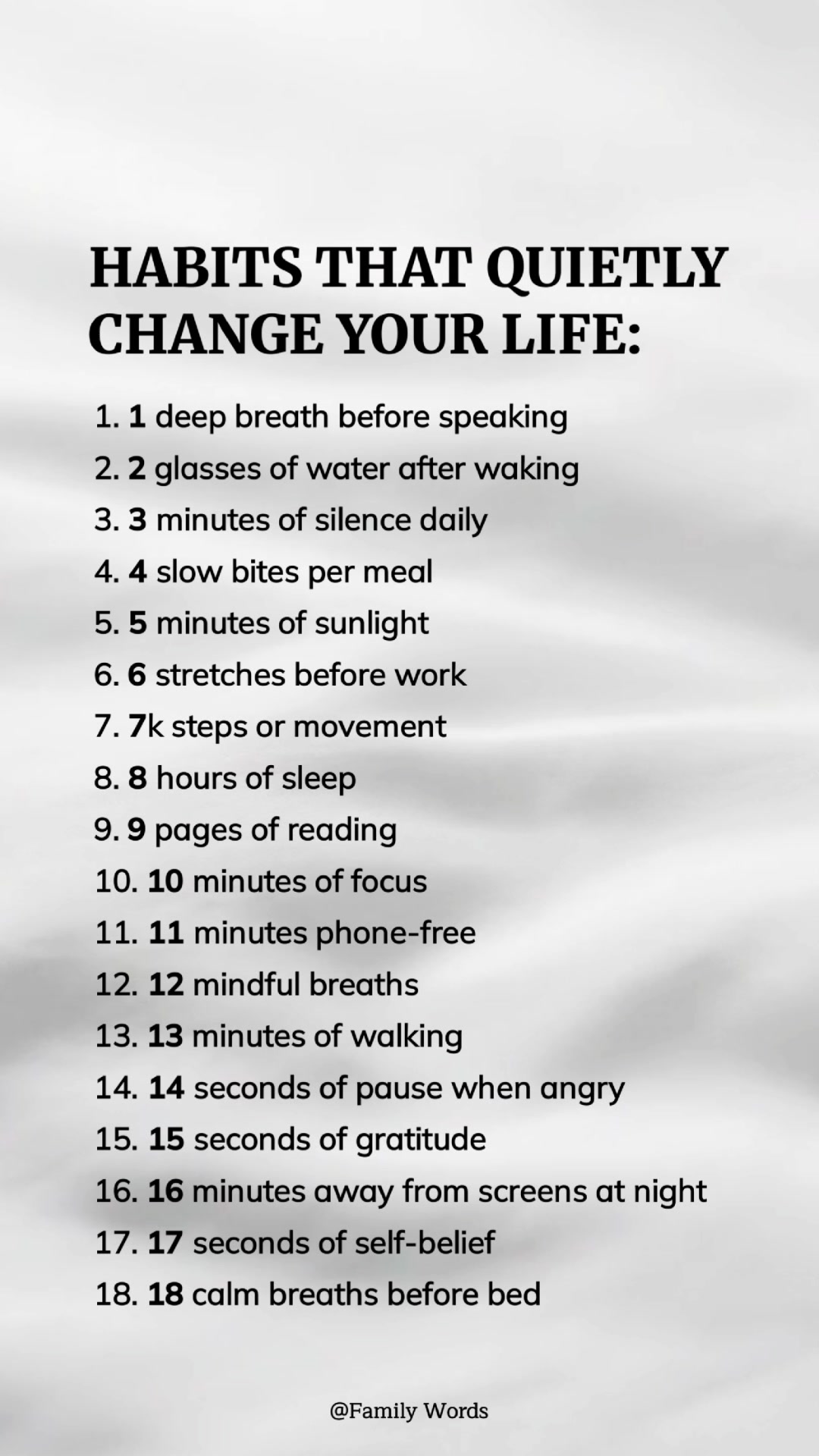 Habits That Quietly Change Your Life | Family Words | Facebook