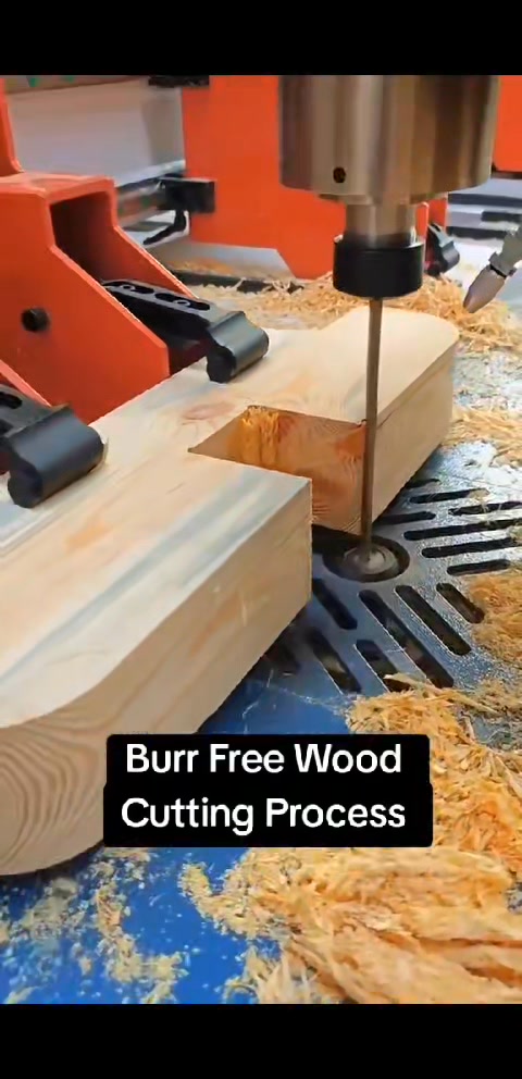Burr free wood cutting process! #woodworking #woodcutting #burrfree# ...