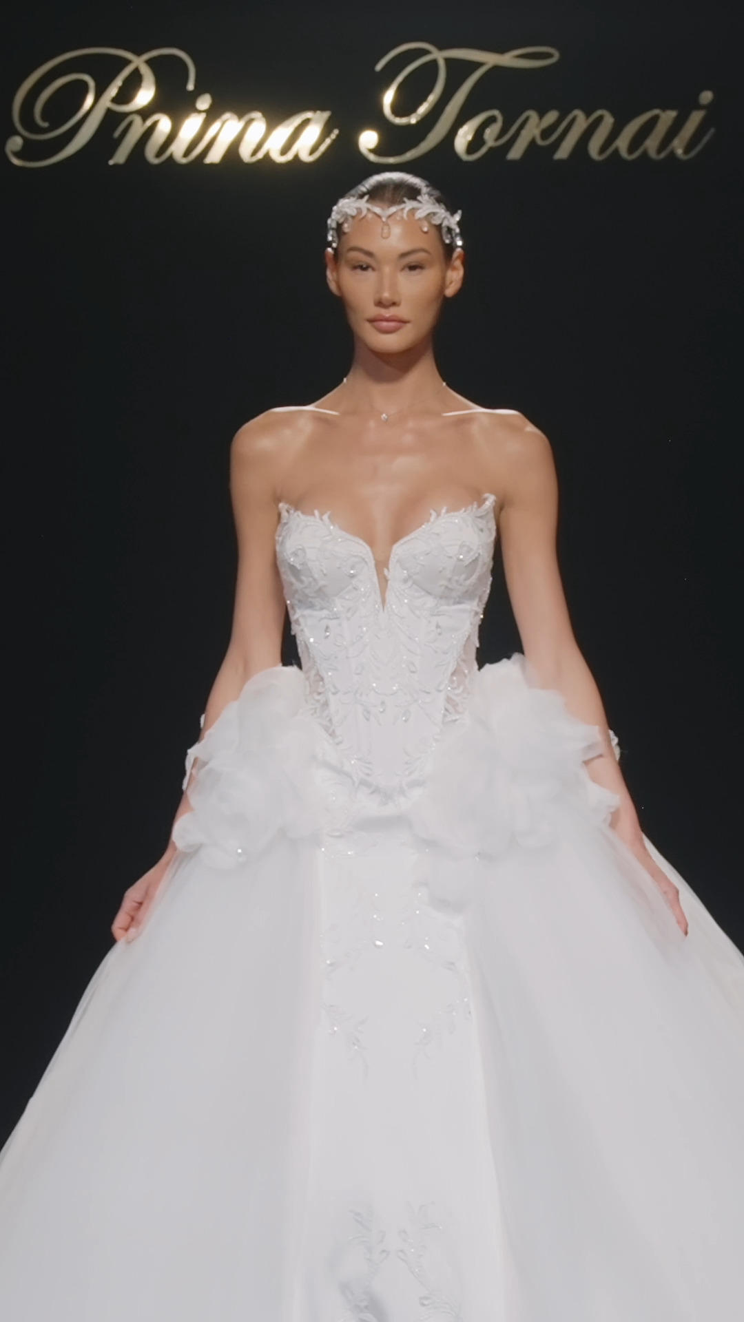 From the runway to Kleinfeld Bridal. Explore the latest #PninaTornai couture wedding dresses alongside the designer herself during her first trunk show of the year. Appointments available via the link 